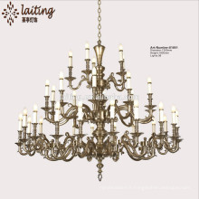 European Antique Big Crystal Gold Chandelier